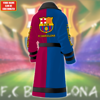 Personalized Barca FC Fleece Bathrobe