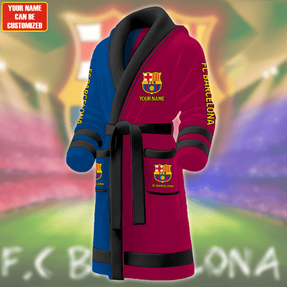 Personalized Barca FC Fleece Bathrobe