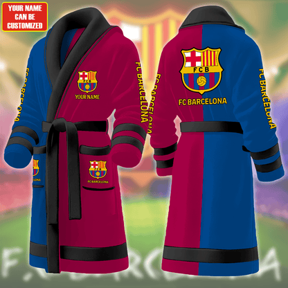 Personalized Barca FC Fleece Bathrobe