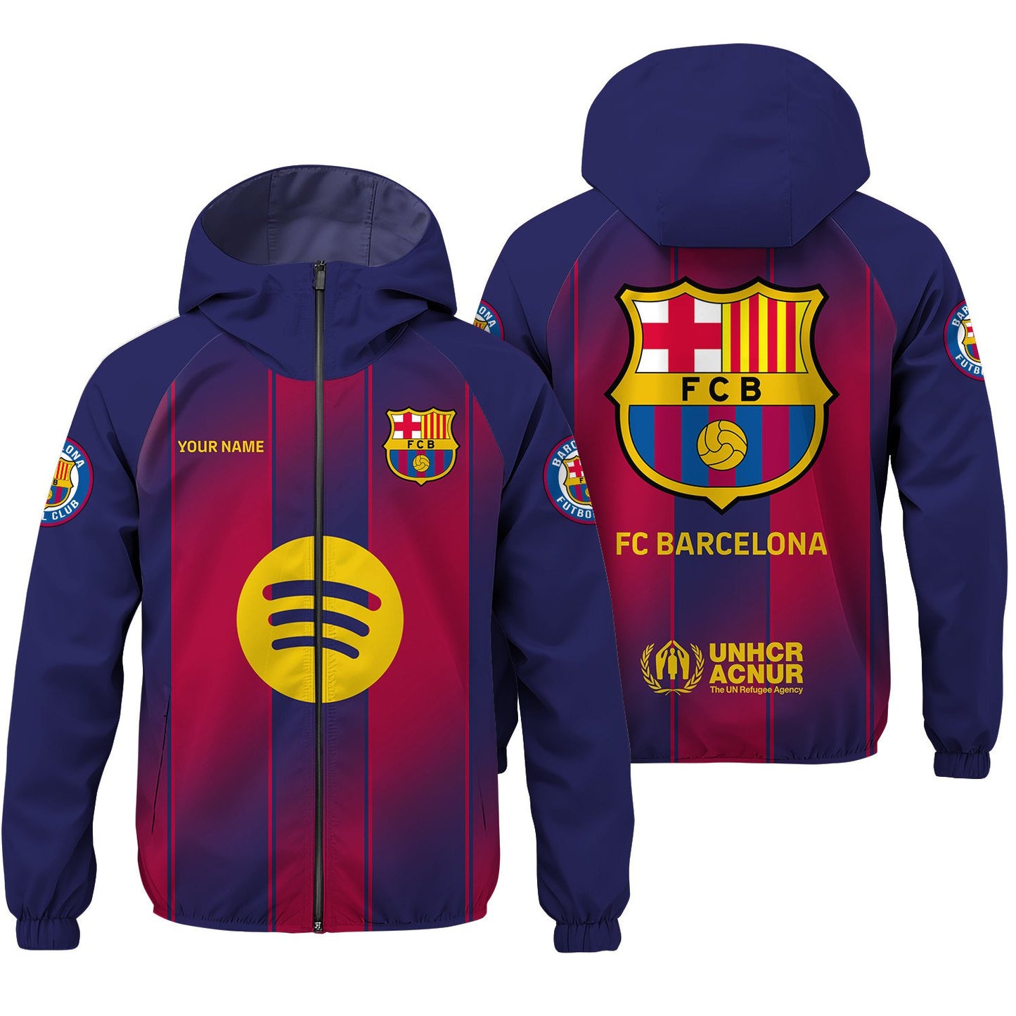 Personalized Barca FC Windproof Rush Jacket
