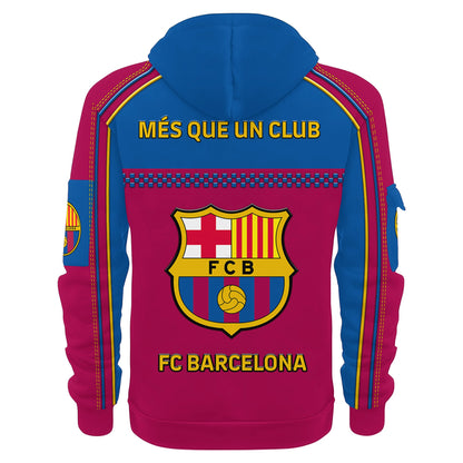 Personalized Barca FC 3D Zip-Hoodie Cotton Jacket