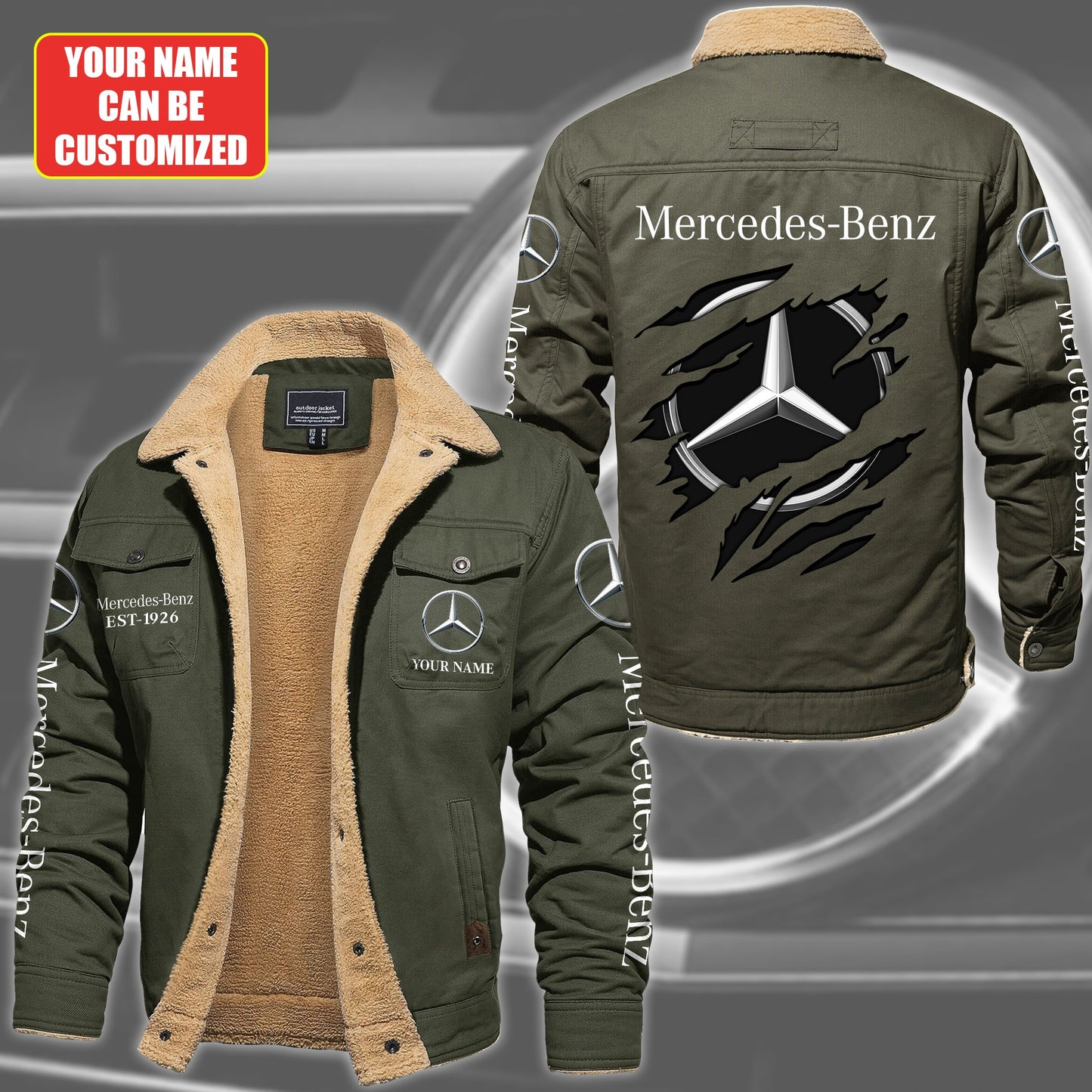 Personalized Merc Fleece Thermal Cotton Jacket