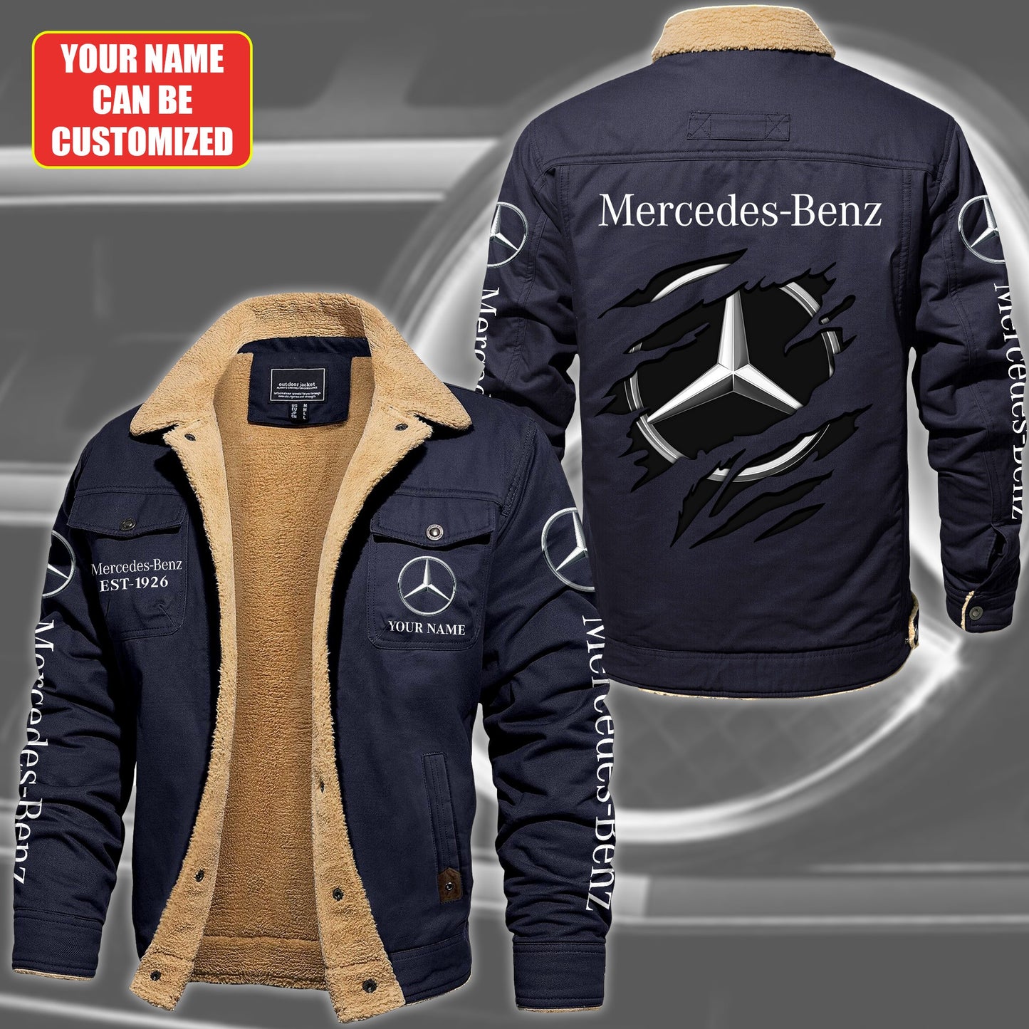Personalized Merc Fleece Thermal Cotton Jacket
