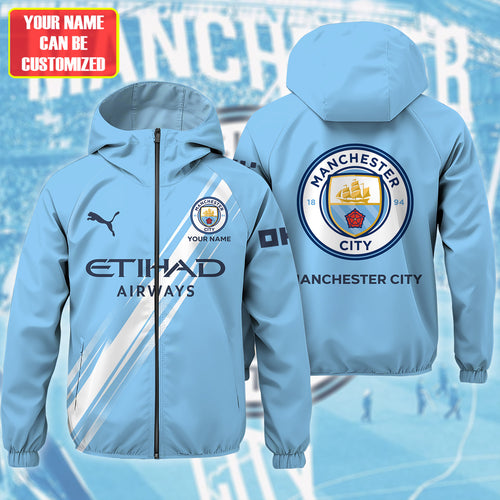 Personalized Man City Home Kit Windproof Rush Jacket