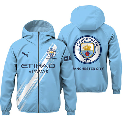 Personalized Man City Home Kit Windproof Rush Jacket