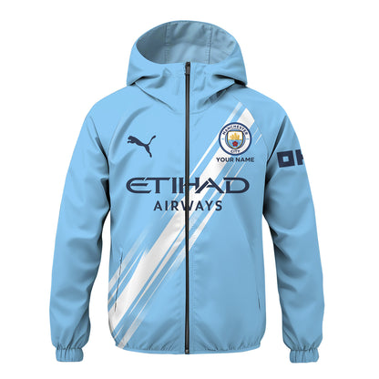 Personalized Man City Home Kit Windproof Rush Jacket