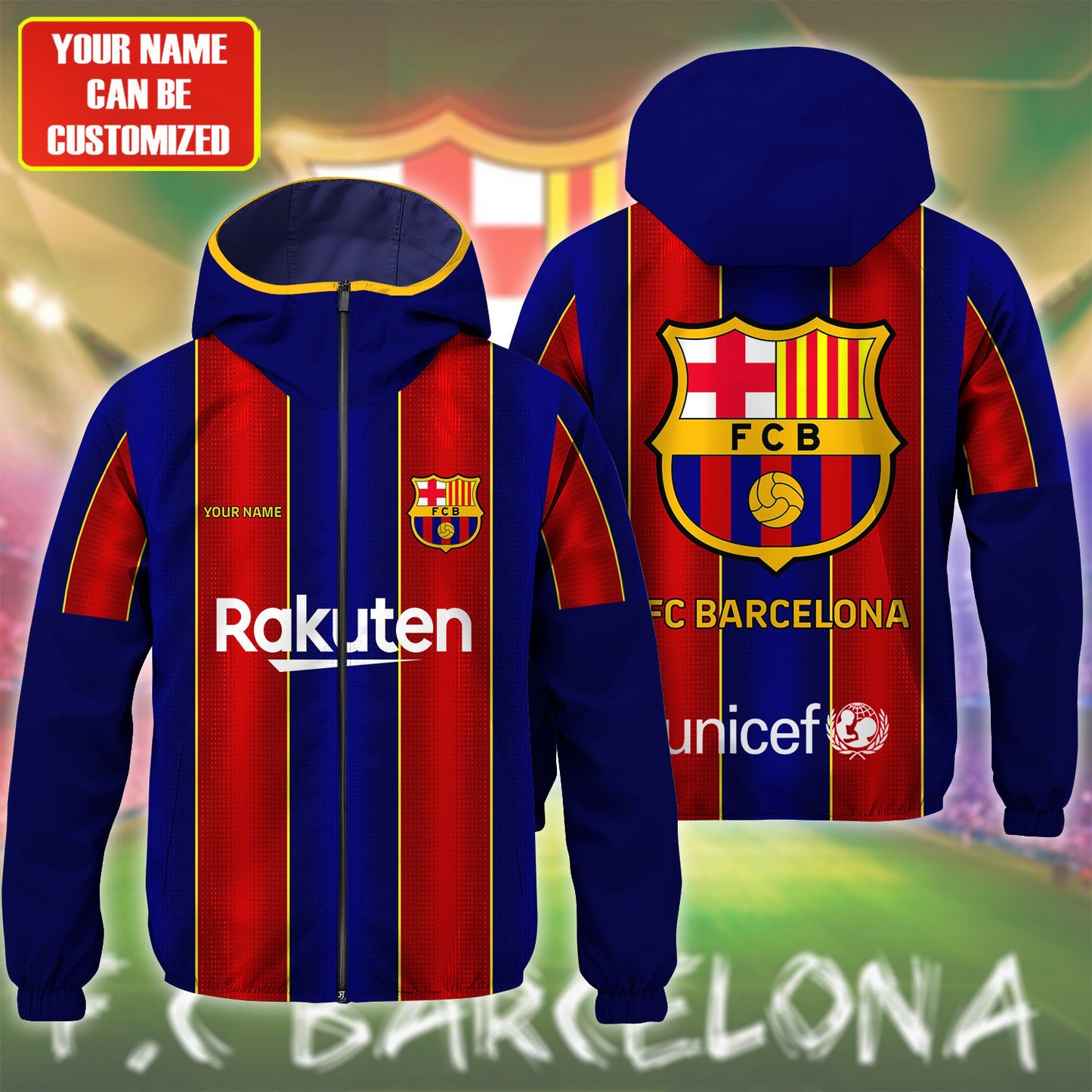 Personalized Barca Rakuten Windproof Rush Jacket