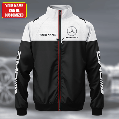 Personalized Merc AMG Zipper Stand Collar Jacket 3D