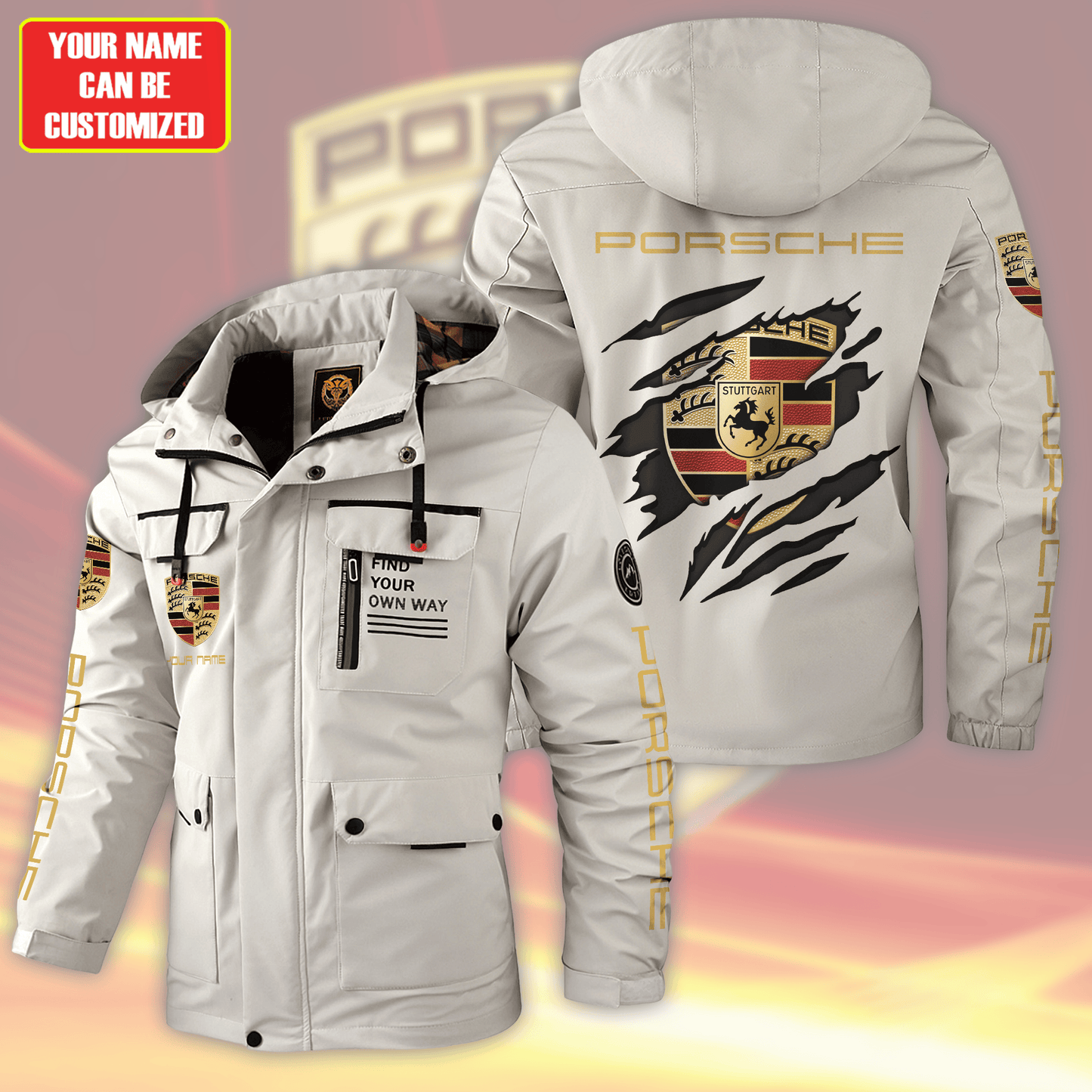 Personalized Pors Windbreaker Hooded Jacket