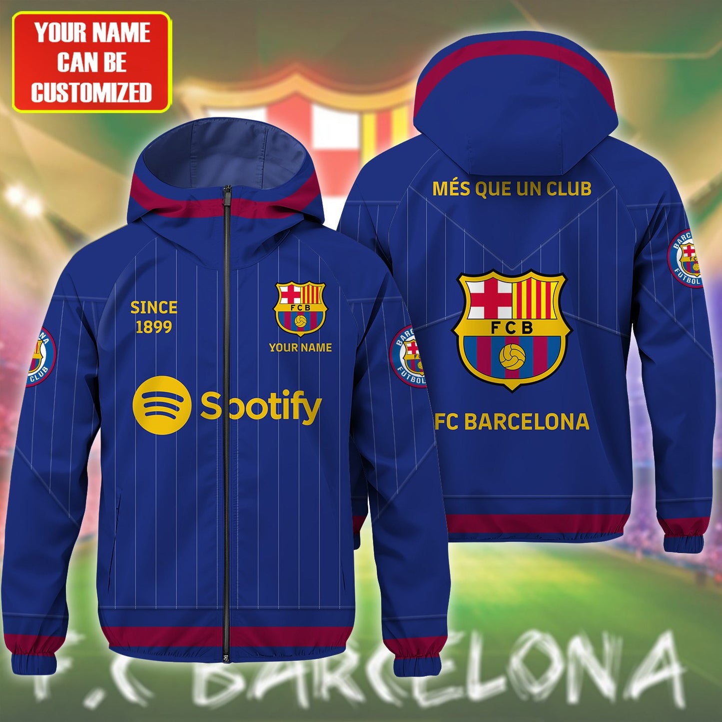 Personalized Barca Windproof Rush Jacket