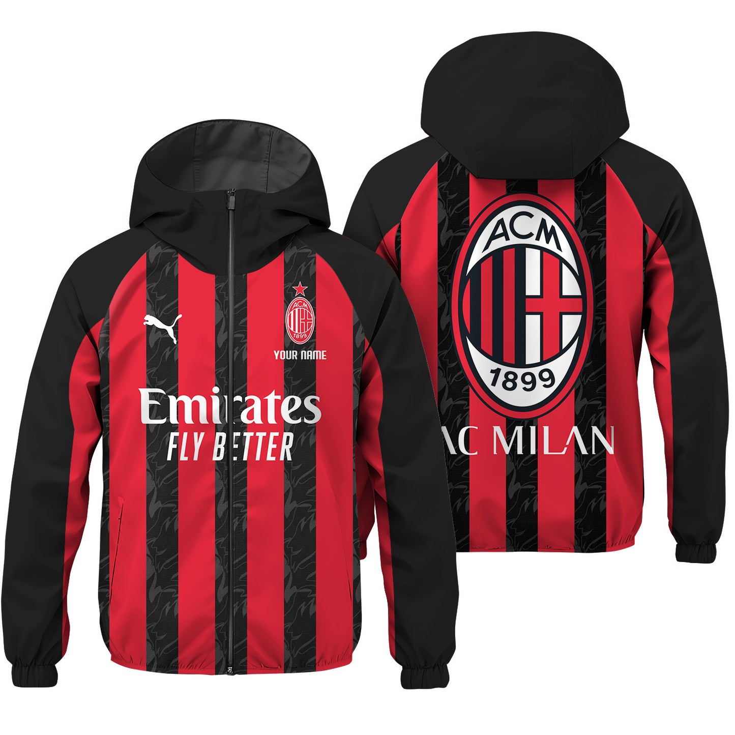 Personalized AC Milan 25/26 Windproof Rush Jacket