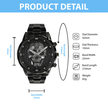 Personalized Merc Skull Stainless Steel Watch