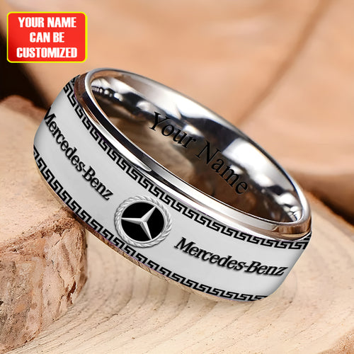 Personalized Merc Luxury Pattern Alloy Ring