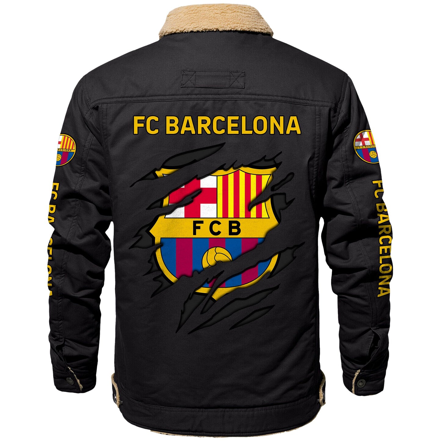 Personalized Barca Fleece Thermal Cotton Jacket
