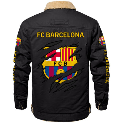 Personalized Barca Fleece Thermal Cotton Jacket