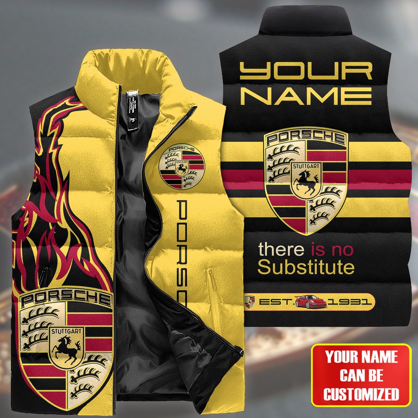 Personalized Pors Sleeveless Windproof Puffer Jacket 3D