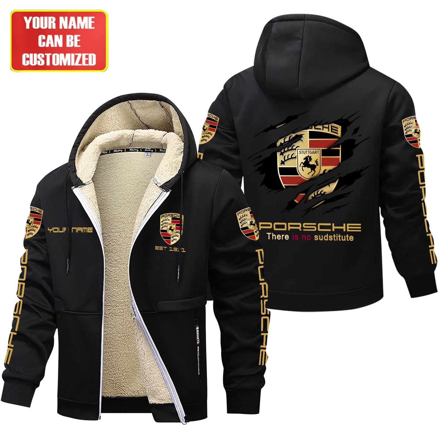 Personalized Pors Fleece 3D Unisex Hooded Jacket