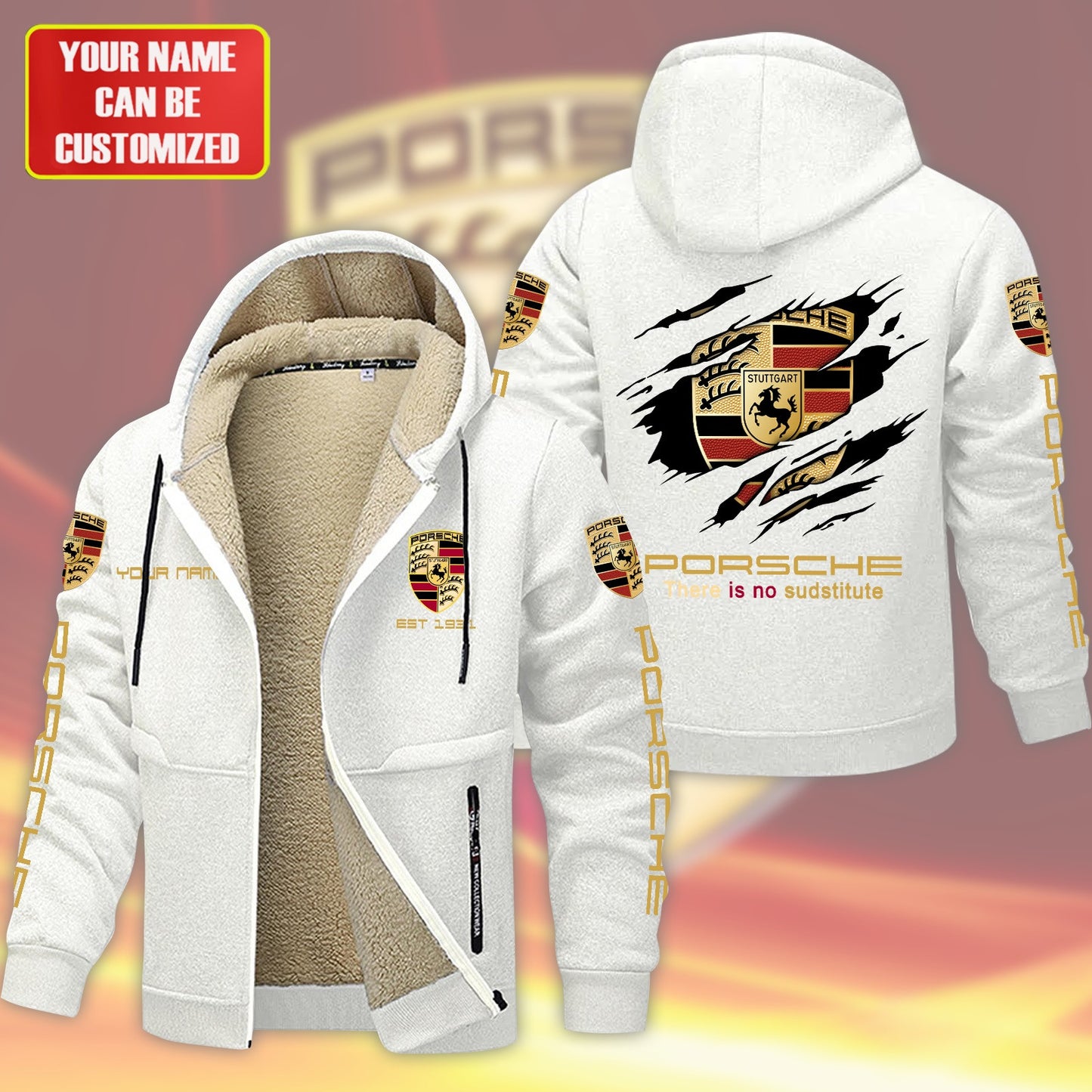 Personalized Pors Fleece 3D Unisex Hooded Jacket