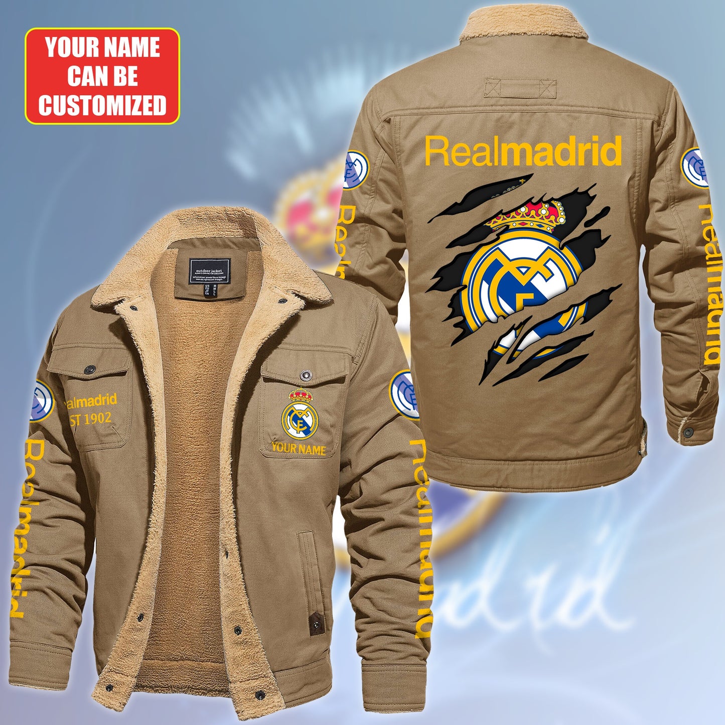 Personalized Real Fleece Thermal Cotton Jacket