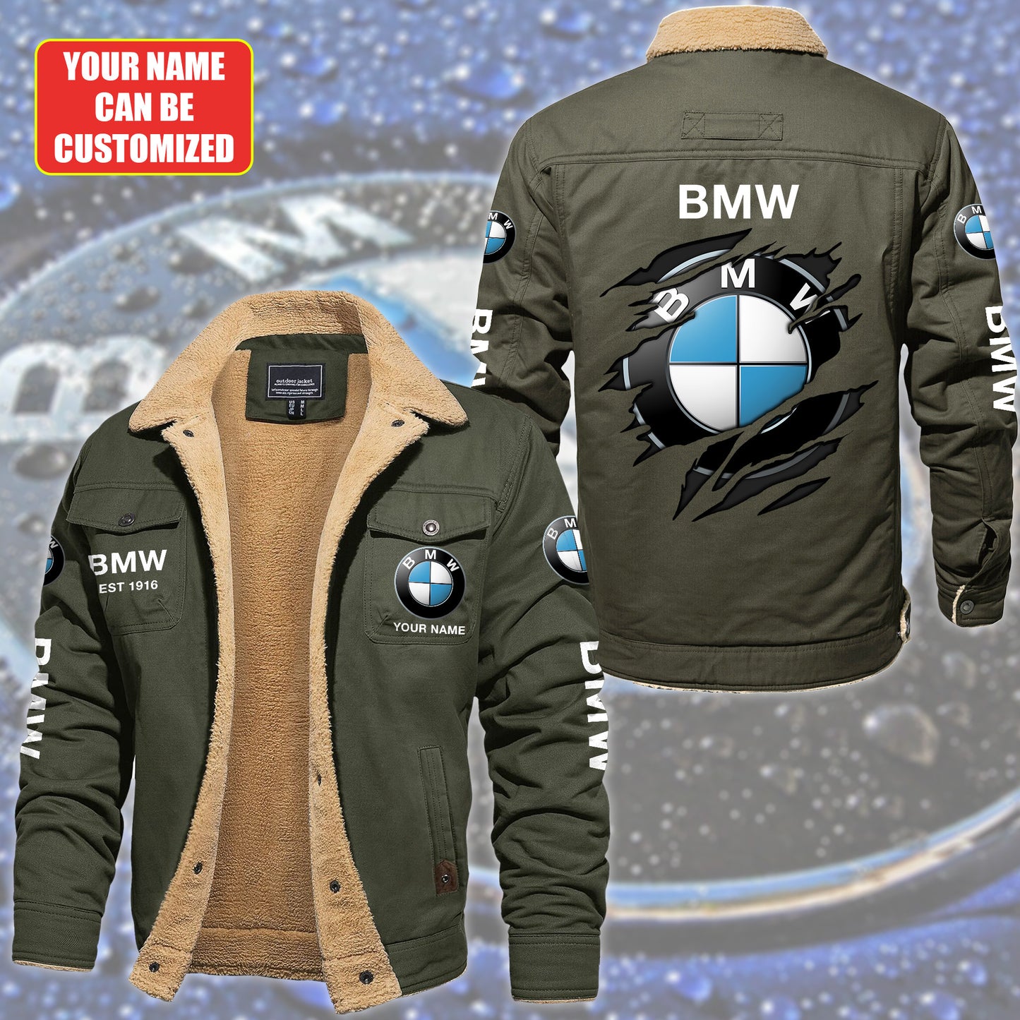 Personalized BW Fleece Thermal Cotton Jacket