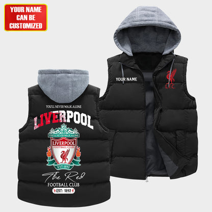 Personalized LVP Sleeveless Windproof Puffer Jacket With Hood