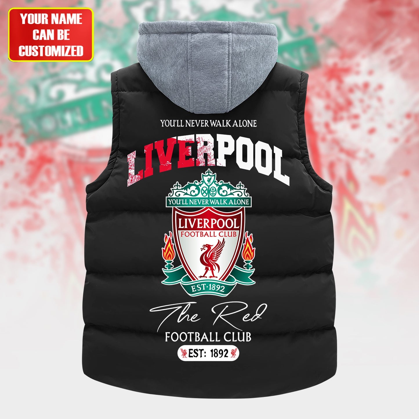 Personalized LVP Sleeveless Windproof Puffer Jacket With Hood