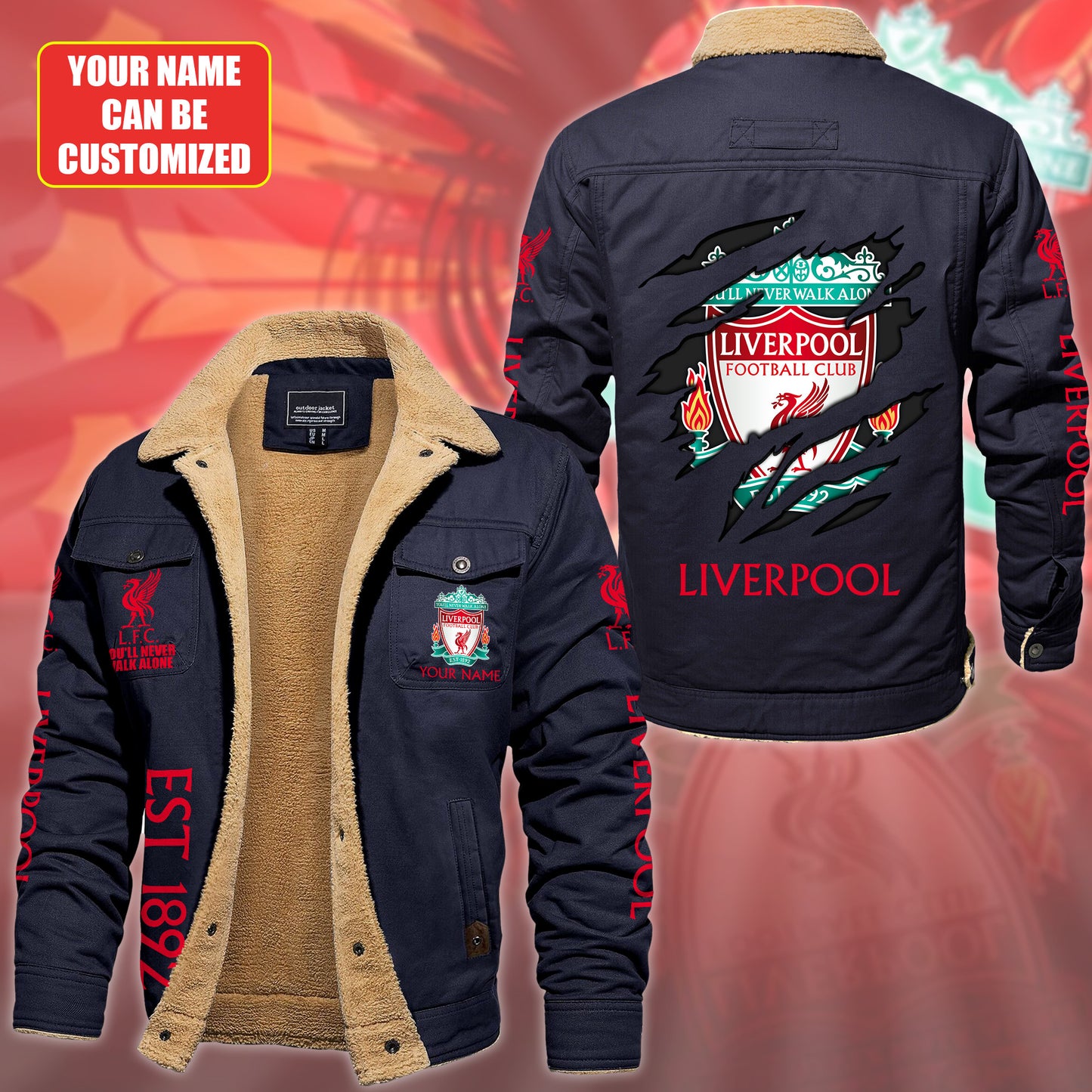 Personalized LVP Fleece Thermal Cotton Jacket Q201008