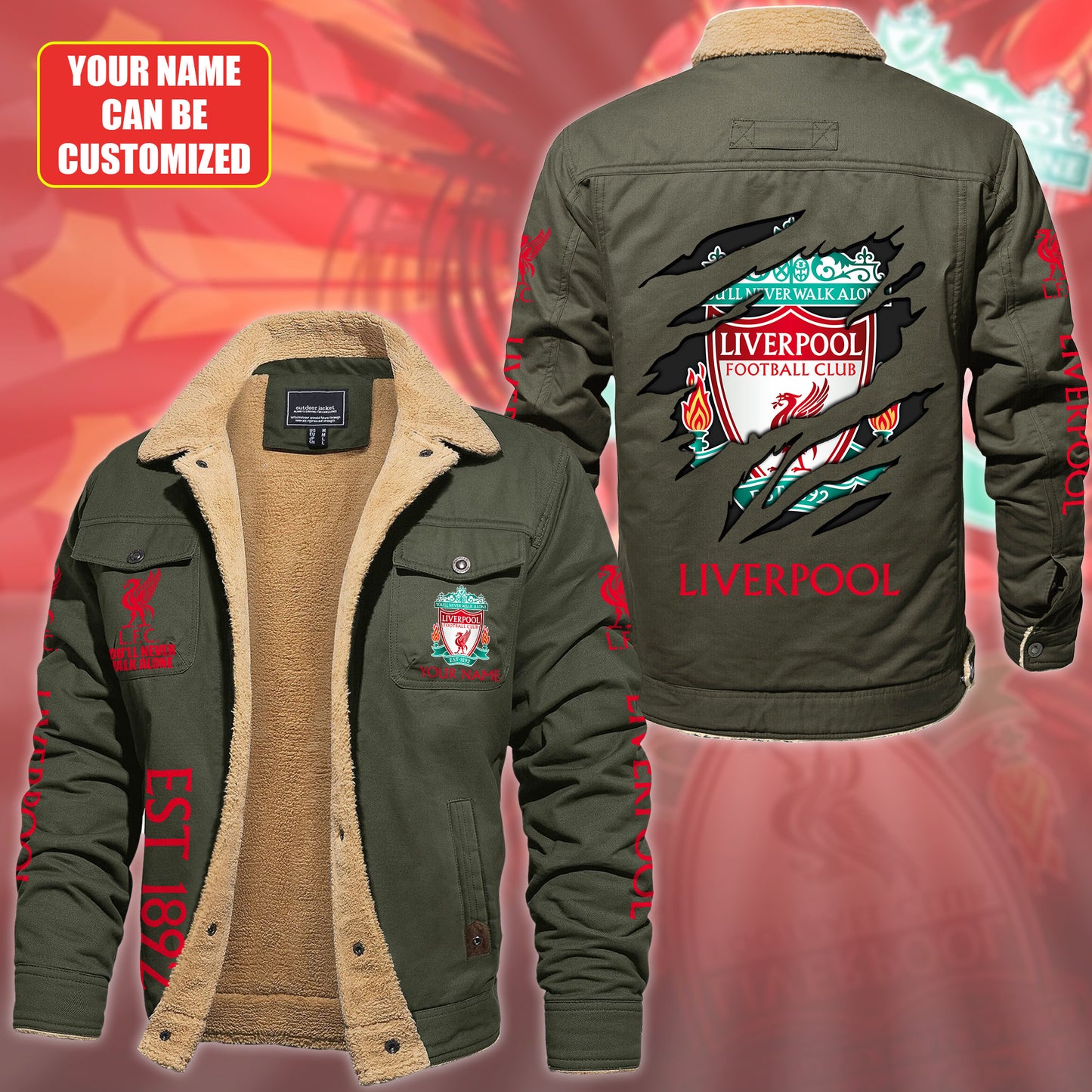 Personalized LVP Fleece Thermal Cotton Jacket Q201008