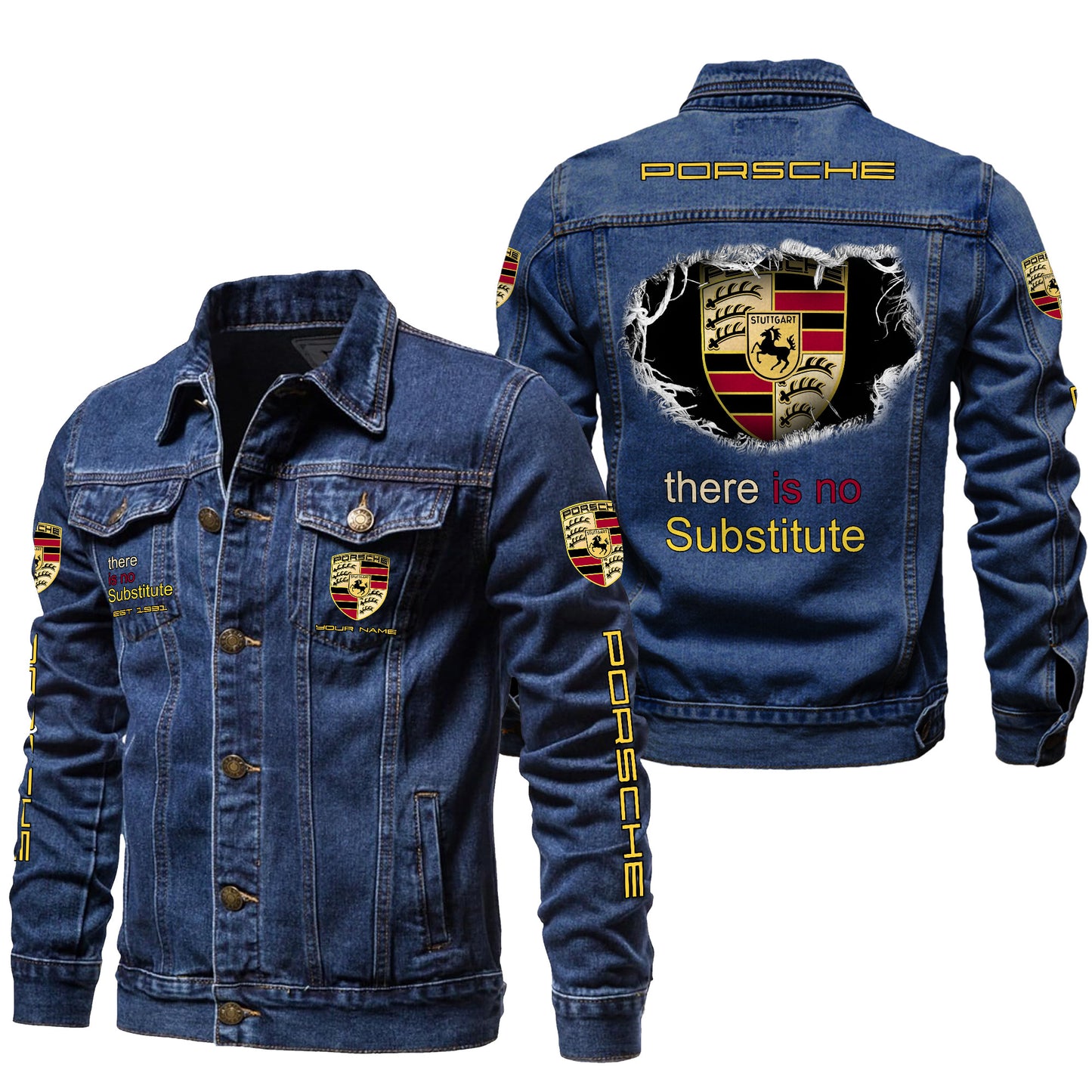 Personalized Pors Denim Casual Jacket , Cotton Jeans Jackets