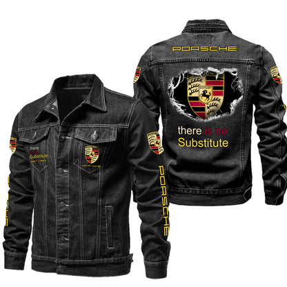 Personalized Pors Denim Casual Jacket , Cotton Jeans Jackets