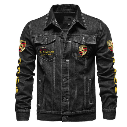 Personalized Pors Denim Casual Jacket , Cotton Jeans Jackets
