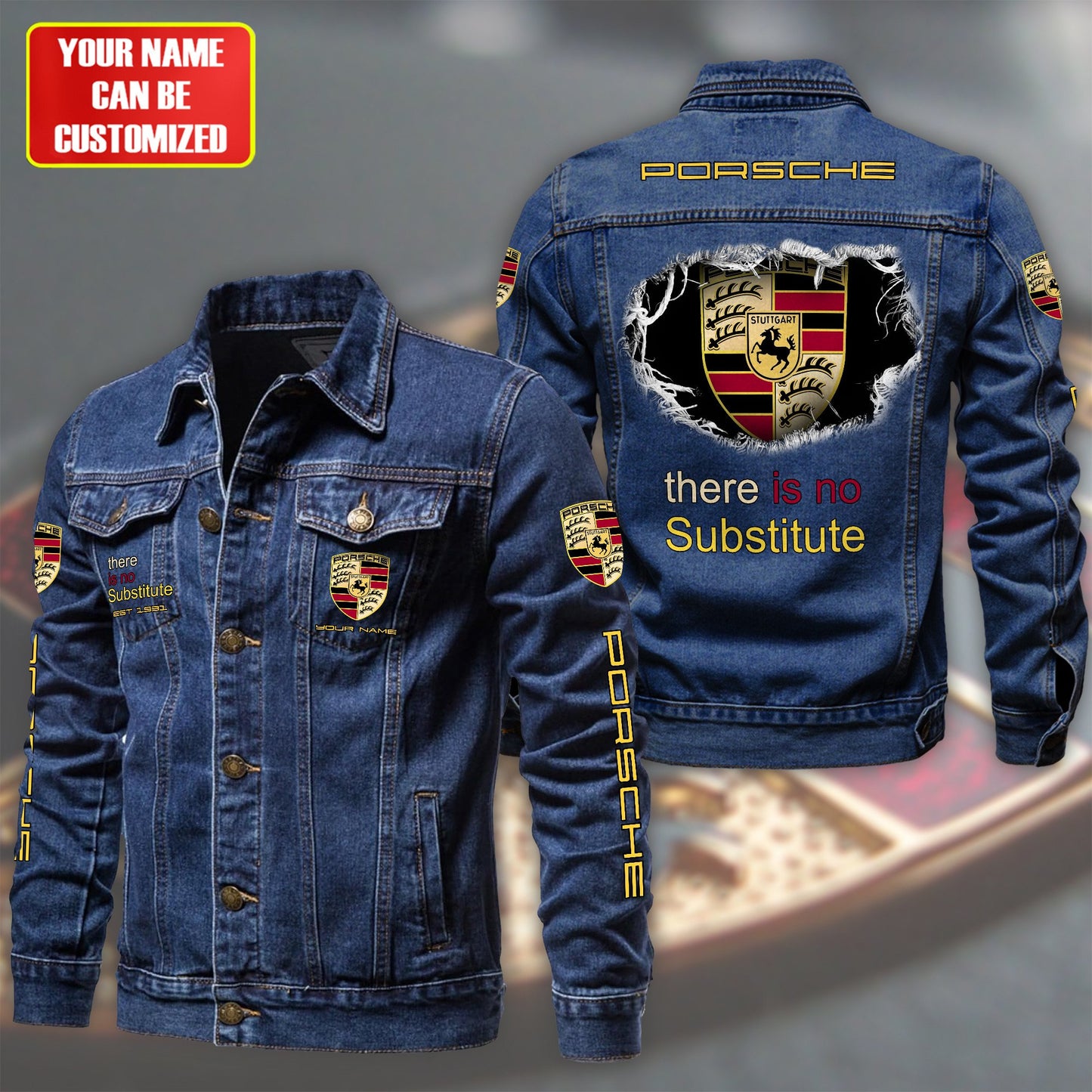 Personalized Pors Denim Casual Jacket , Cotton Jeans Jackets