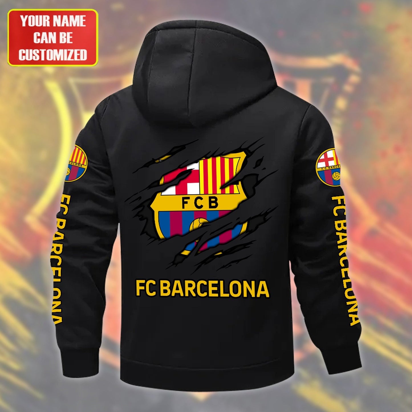 Personalized Barca FC Fleece 3D Unisex Hooded Jacket