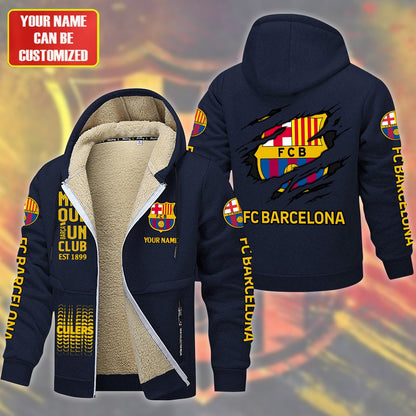 Personalized Barca FC Fleece 3D Unisex Hooded Jacket