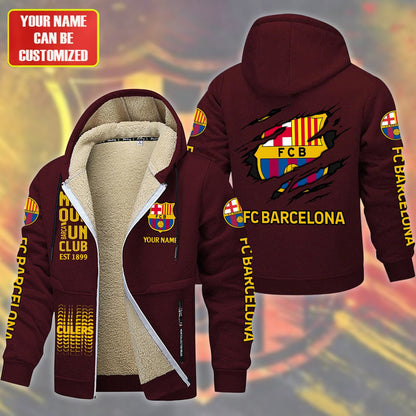 Personalized Barca FC Fleece 3D Unisex Hooded Jacket