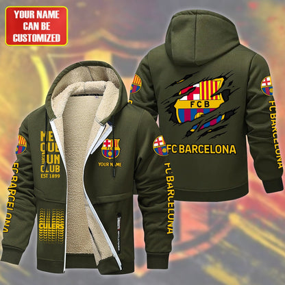 Personalized Barca FC Fleece 3D Unisex Hooded Jacket