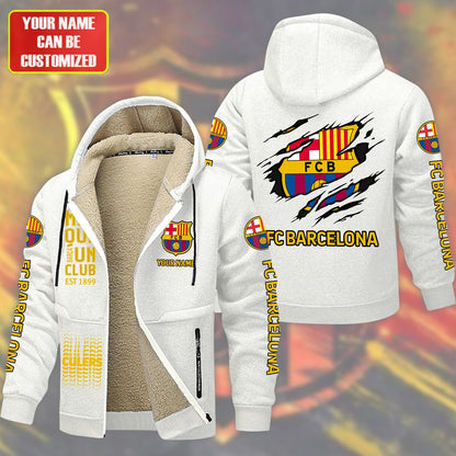 Personalized Barca FC Fleece 3D Unisex Hooded Jacket