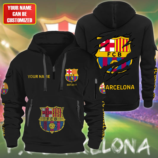 Personalized Barca FC Zip-Hoodie Cotton Jacket