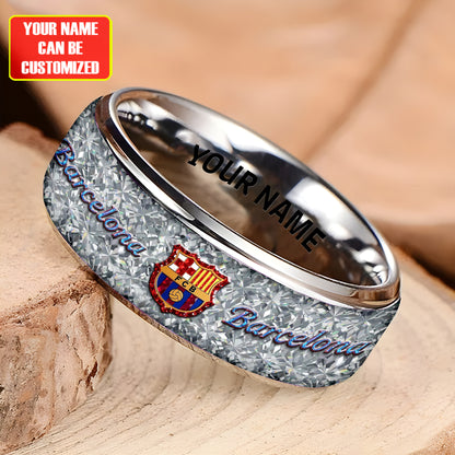 Personalized Barca FC Gem Luxury Alloy Ring