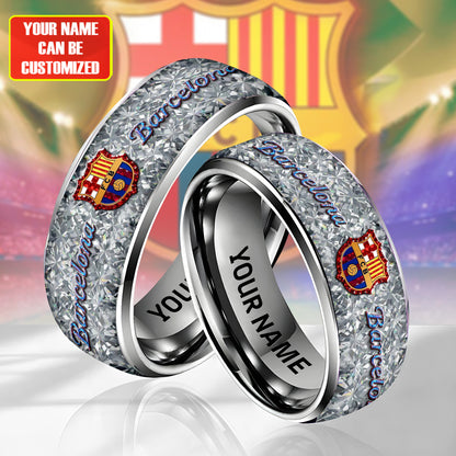 Personalized Barca FC Gem Luxury Alloy Ring