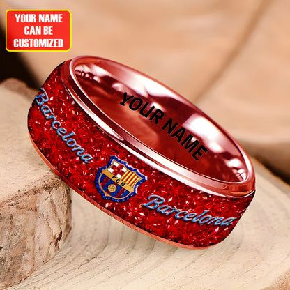 Personalized Barca FC Gem Luxury Alloy Ring