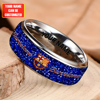 Personalized Barca FC Gem Luxury Alloy Ring