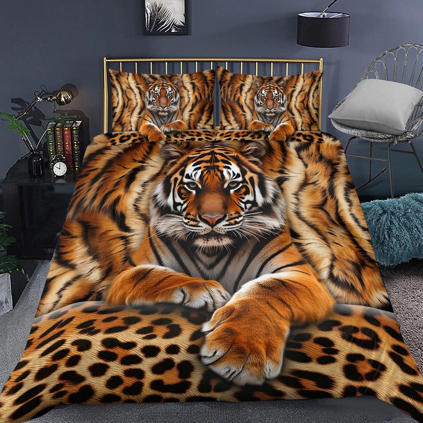 Cool Tiger Pattern All Over Printed Bedding Set Q241004