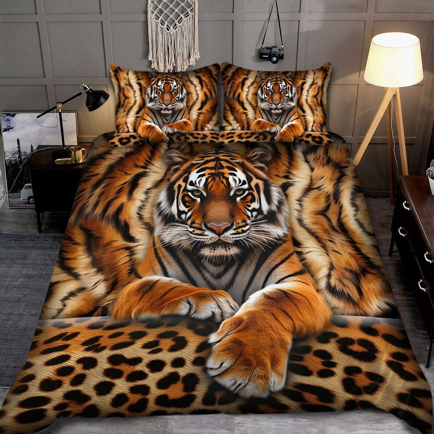 Cool Tiger Pattern All Over Printed Bedding Set Q241004