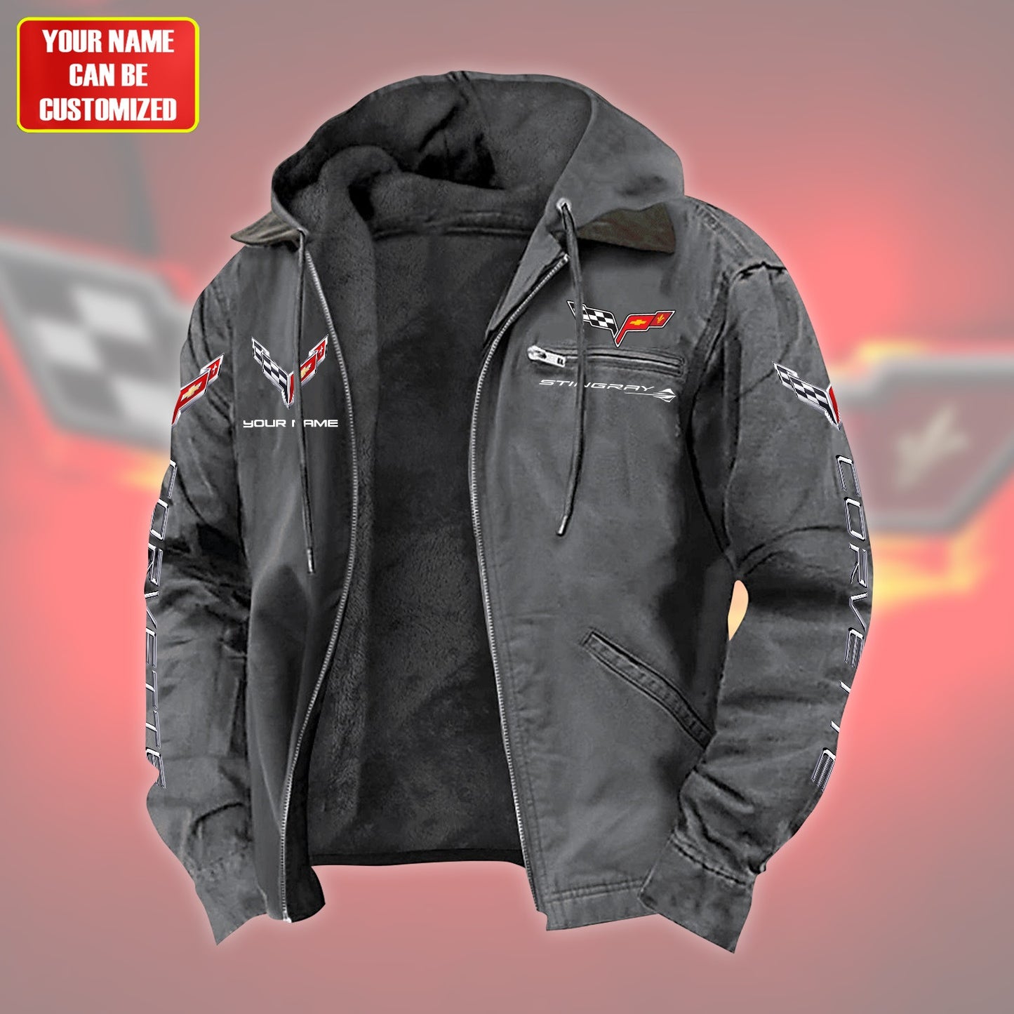 Personalized Corvette Fur lining Paddle Jacket