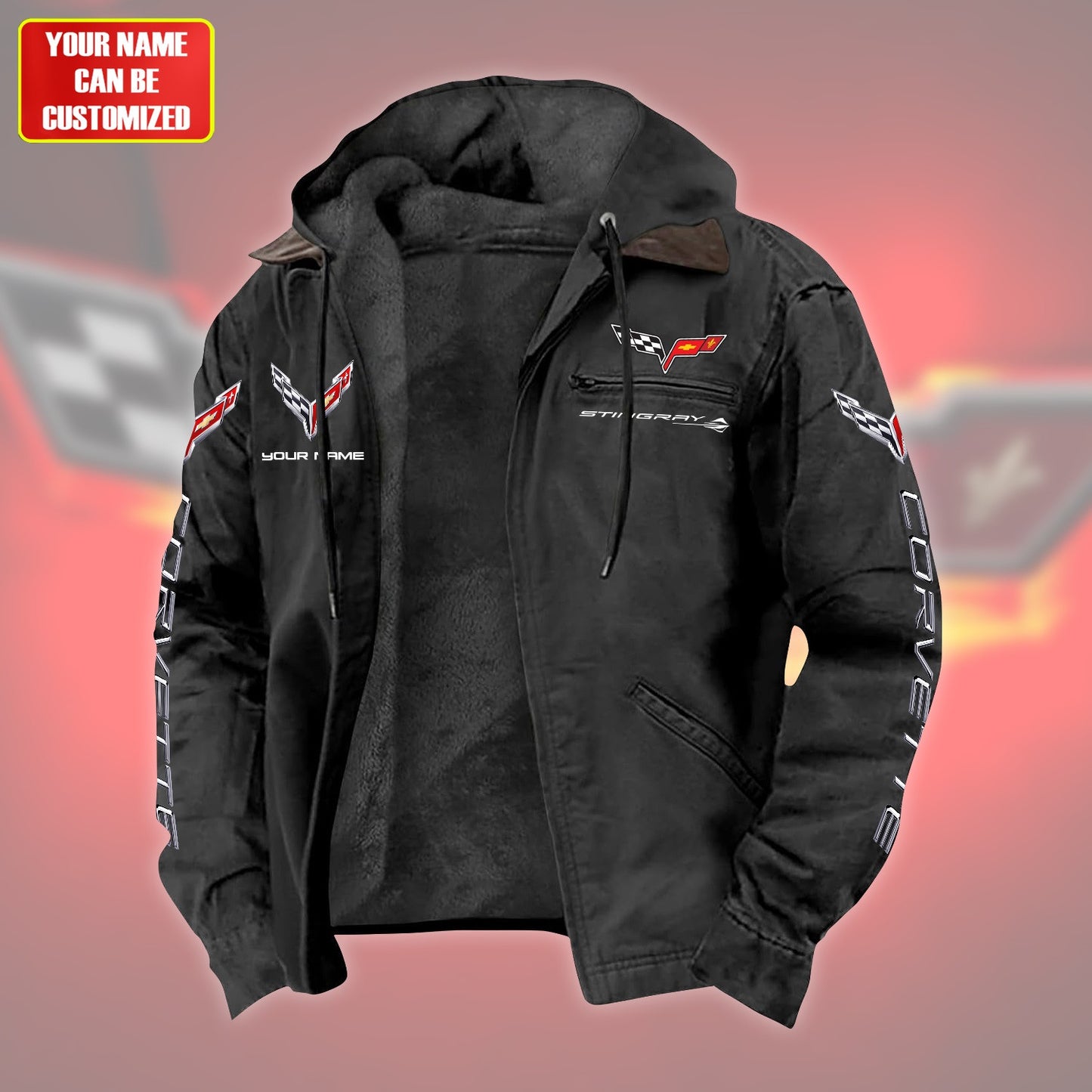 Personalized Corvette Fur lining Paddle Jacket