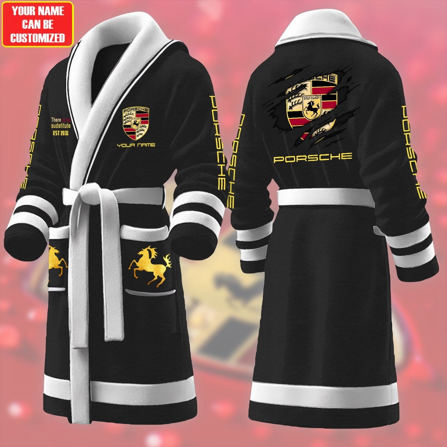 Personalized Pors Fleece Bathrobe Q231005