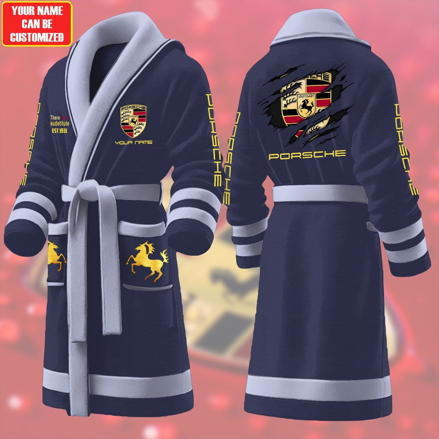Personalized Pors Fleece Bathrobe Q231005