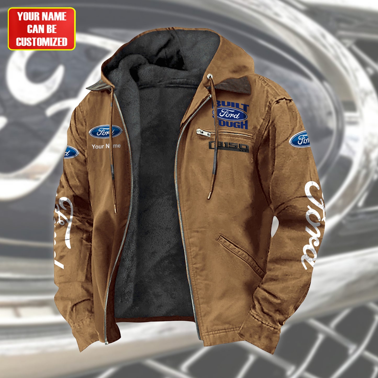 Personalized Frd F150 Fur lining Paddle Jacket