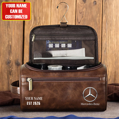 Personalized Merc Vintage Leather Toiletry Bag